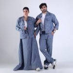 Unisex Blue Striped Co-Ord Set