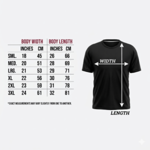 Size Chart for graphic Shirt